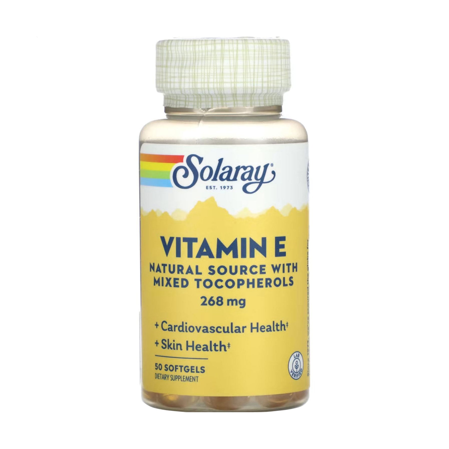 Вітамін Е зі змішаними токоферолами Solaray Vitamin E With Mixed Tocopherols 268 мг, 50 гелевих капсул